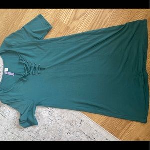 Forrest Green Lace-up Dress